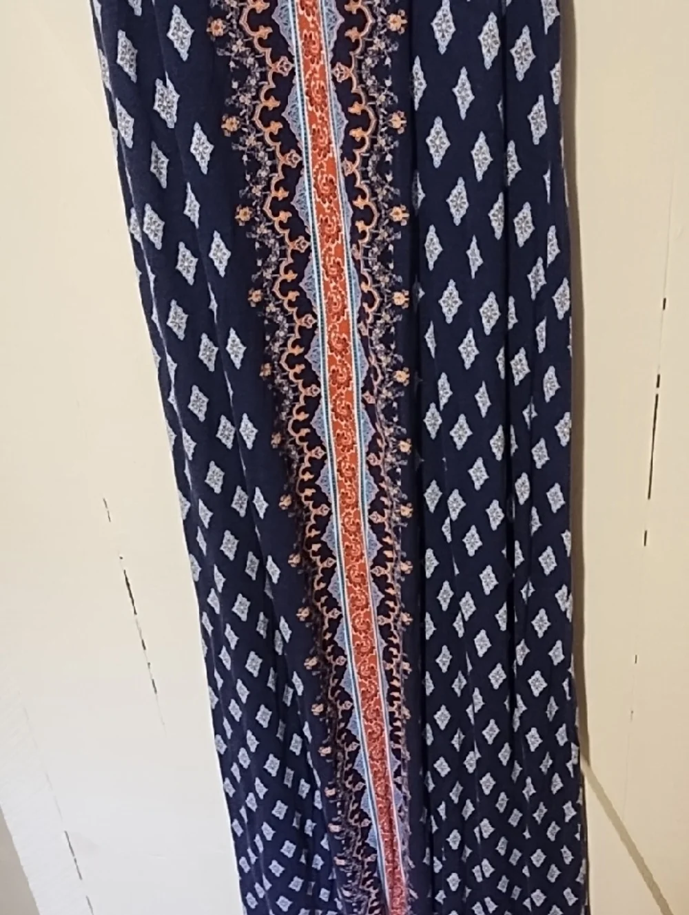 Pink Republic Navy Maxi Dress with Coral Center Border - Picture 4 of 8
